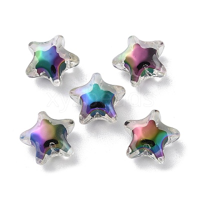 UV Plating Rainbow Iridescent Acrylic Beads OACR-H112-20B-1