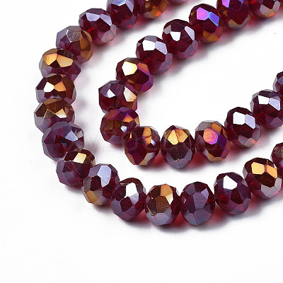 Electroplate Glass Beads Strands EGLA-A034-T6mm-B29-1