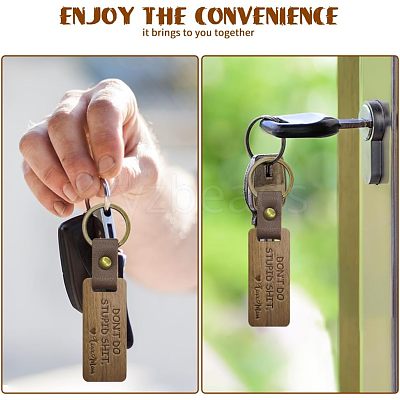 Walnut Wood Keychain KEYC-WH0044-009-1