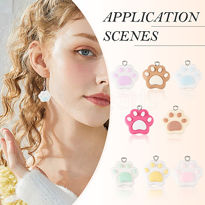 DIY Cat Paw Print Resin Dangle Earring Making Kit DIY-TA0009-51-1