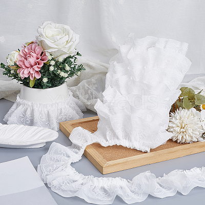 10 Yards Polyester Lace Ribbon OCOR-GF0006-25B-1