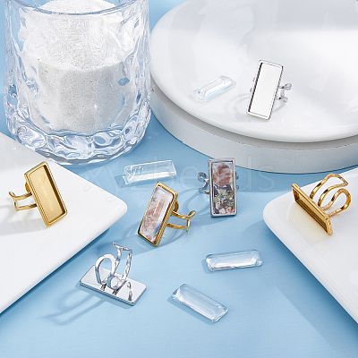 DIY Rectangle Finger Ring Kits DIY-DC0004-22-1