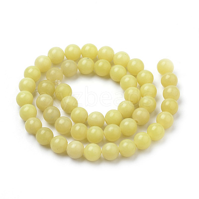 Natural Lemon Jade Beads Strands G-S259-46-6mm-1