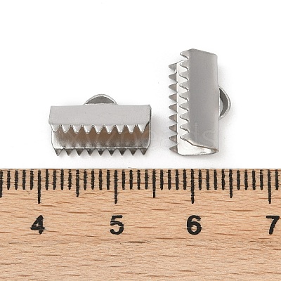 304 Stainless Steel Ribbon Crimp Ends STAS-E471-05K-P-1