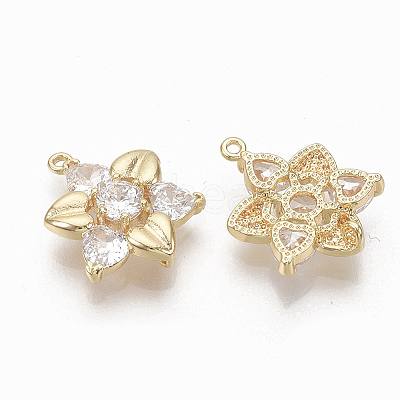 Brass Clear Cubic Zirconia Links LS-ZIRC-Q021-040G-NF-1