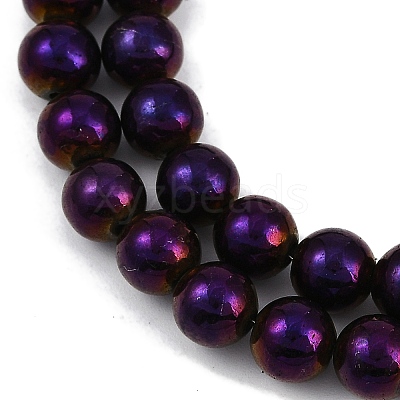 Electroplated Synthetic Magnetic Hematite Beads Strands G-G174-L01-06-1