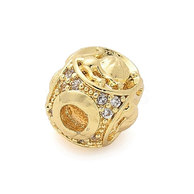 Brass Micro Pave Cubic Zirconia Beads KK-Z095-04G-05-1