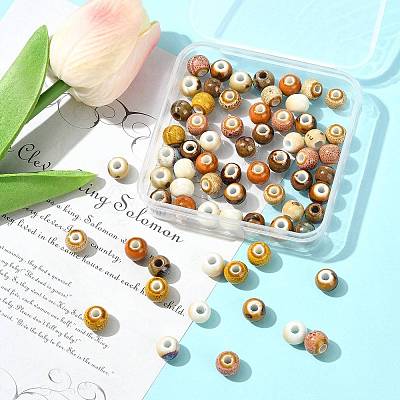 68Pcs 9 Colors Handmade Porcelain Beads PORC-FS0001-23B-1