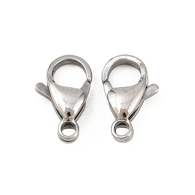 Tarnish Resistant 304 Stainless Steel Lobster Claw Clasps STAS-AB16-1