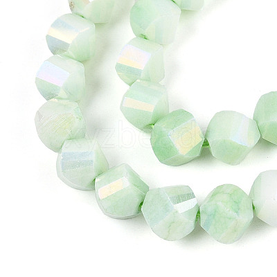 Anti-Tarnish Electroplate Glass Beads Strands GLAA-T025-8mm-14E-1