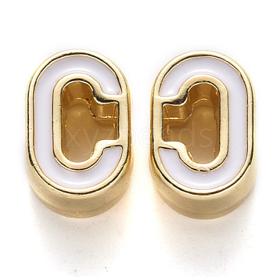 Rack Plating Alloy Enamel Beads X-ENAM-S122-033C-NR-1