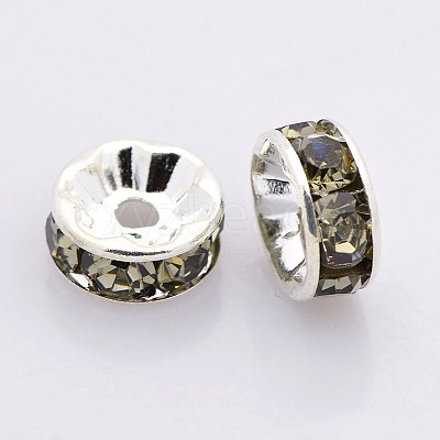 Brass Grade A Rhinestone Spacer Beads RB-A014-Z6mm-12S-1