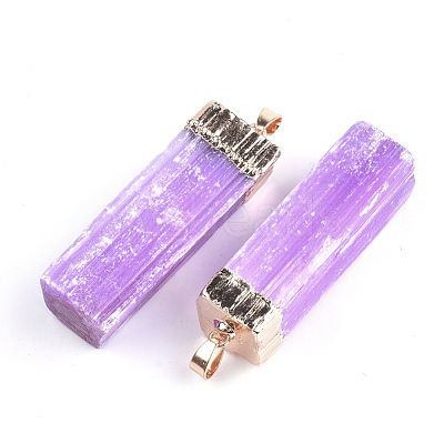 Electroplate Natural Selenite Big Pendants G-S344-41G-1