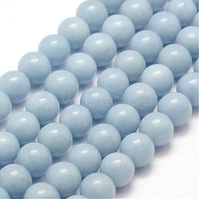 Natural Angelite Beads Strands G-F475-08-8mm-1