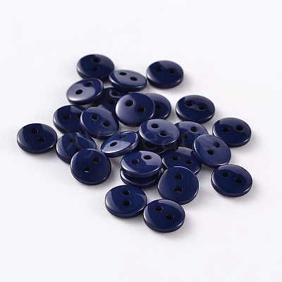 2-Hole Flat Round Resin Sewing Buttons for Costume Design BUTT-E119-28L-11-1