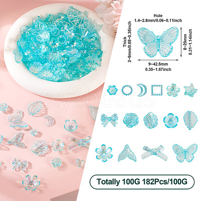 182Pcs 100G Transparent Acrylic Beads OACR-TA0003-69A-1