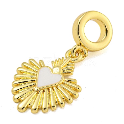 Rack Plating Brass Enamel European Dangle Charms KK-I718-25G-02-1