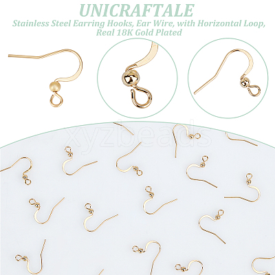 100Pcs 316 Surgical Stainless Steel Earring Hooks STAS-UN0058-62-1