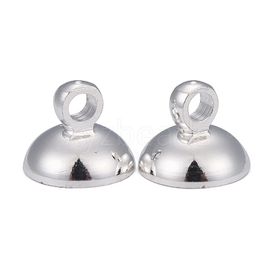 Rack Plating Brass Bead Cap Pendant Bails KK-O139-09B-S-1