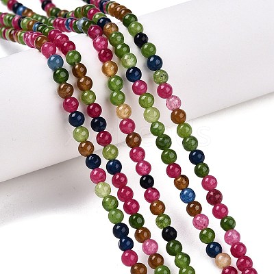 Dyed Natural White Jade Beads Strands G-T140-4mm-A15-1