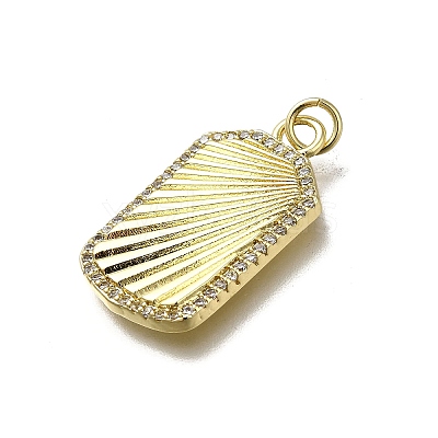 Brass Micro Pave Cubic Zirconia Pendants X-KK-C090-16G-1