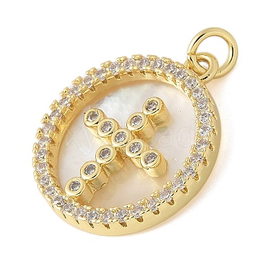Brass Micro Pave Cubic Zirconia Pendants KK-K298-29D-G-1