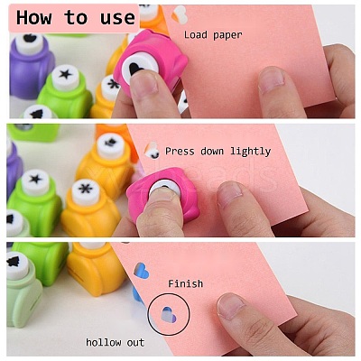 Random Single Color or Random Mixed Color Mini Plastic Craft Paper Punch Sets for Scrapbooking & Paper Crafts LS-AJEW-L051-17-1