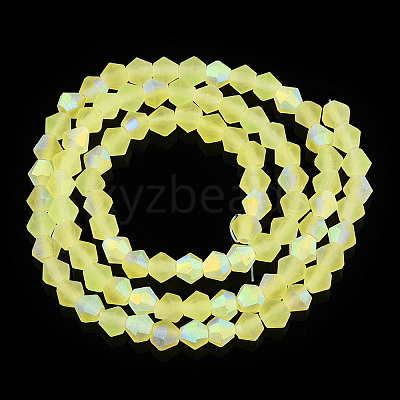 Imitate Austrian Crystal Bicone Frosted Glass Beads Strands EGLA-A039-T6mm-MB21-1