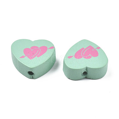Spray Painted Maple Wood Beads WOOD-Q030-88F-1