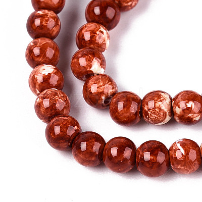 Baking Paint Glass Beads Strands DGLA-N016-4mm-06-1