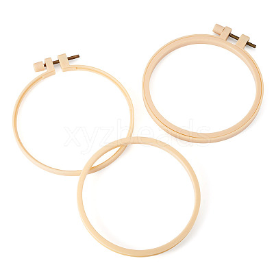 Plastic Imitation Bamboo Cross Stitch Embroidery Hoops TOOL-TADJ0001-03C-1