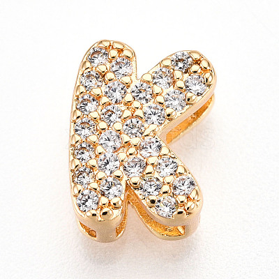 Brass Micro Pave Cubic Zirconia Charms KK-N254-217G-K-1