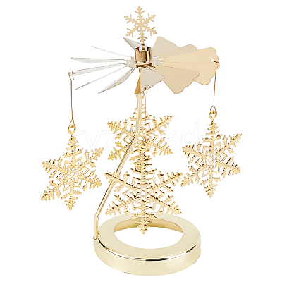430 and 201 Stainless Steel Rotating Candlestick Tealight Candle Holder DJEW-WH0039-24G-1