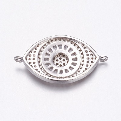 Brass Micro Pave Cubic Zirconia Links ZIRC-F082-05P-RS-1