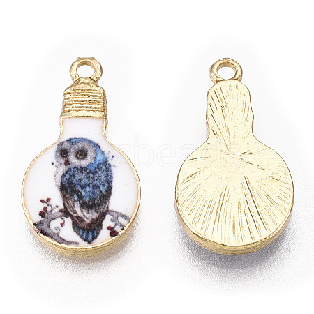 Printed Alloy Enamel Pendants ENAM-N056-178-12-1