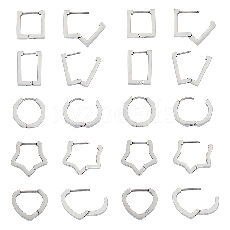 Unicraftale 304 Stainless Steel Huggie Hoop Earrings EJEW-UN0001-36P-1