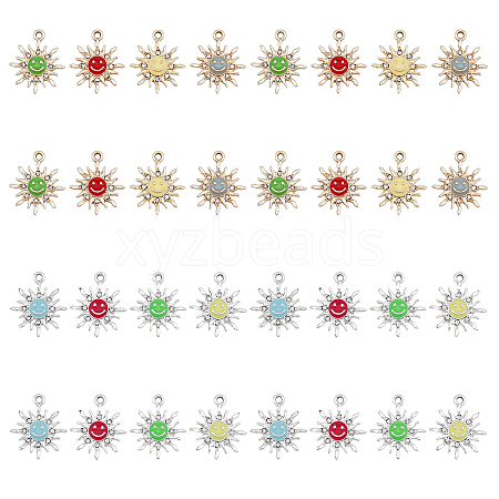 CHGCRAFT 32Pcs 8 Colors Alloy Enamel Pendants ENAM-CA0001-56-1