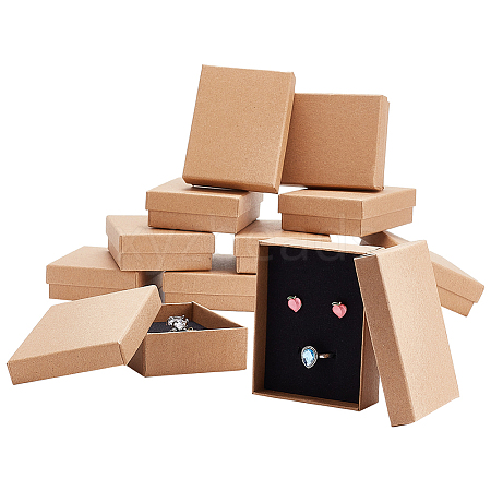 Kraft Paper Cardboard Jewelry Set Boxes OBOX-BC0001-02-1