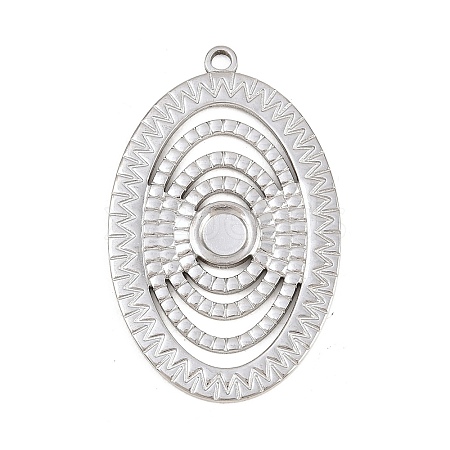 304 Stainless Steel Pendant Cabochon Settings STAS-L313-07P-1