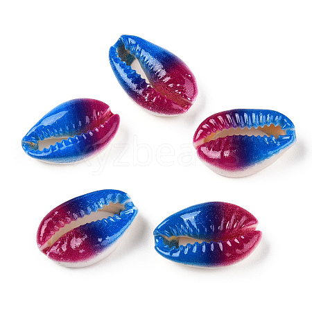 Printed Cowrie Shell Beads SSHEL-ZX006-06A-1