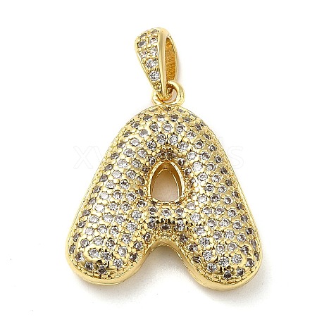 Brass Micro Pave Cubic Zirconia Pendants KK-E061-03G-01-1