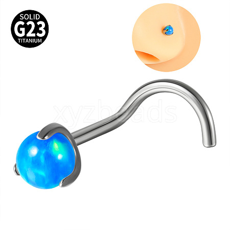 G23 Titanium & Imitation Opal Fishtail Nose Rings WG62851-18-1