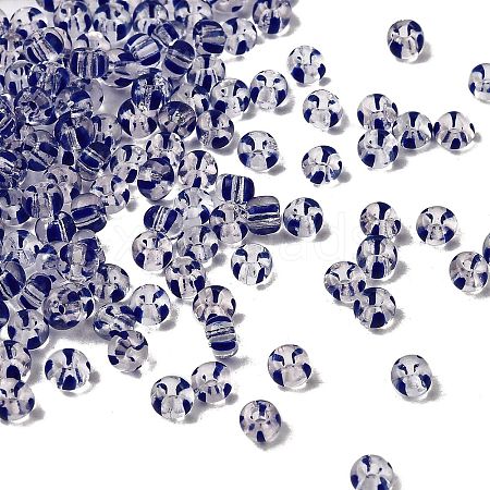 Transparent Stripe Glass Seed Beads GLAA-NH0001-06J-1