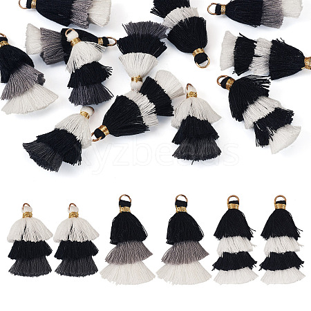 12Pcs 3 Styles Polycotton(Polyester Cotton) Tassel Pendant Decorations FIND-TA0009-05-1