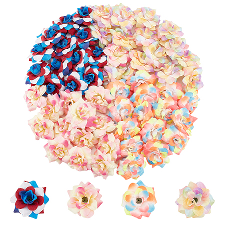 AHADERMAKER 60Pcs 4 Style Silk Cloth Flower DIY-GA0005-46-1