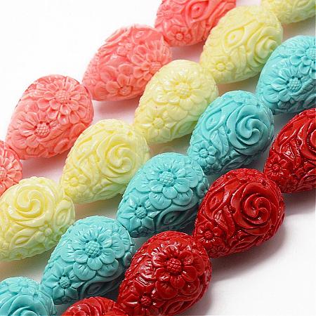 Synthetic Coral Beads Strands CORA-F017-01-1
