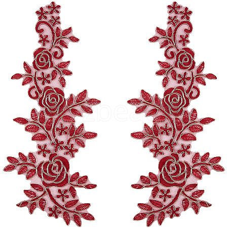 Flower Polyester Embroidery Lace Appliques DIY-WH20011-03E-1