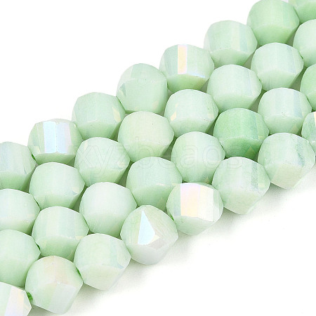 Anti-Tarnish Electroplate Glass Beads Strands GLAA-T025-8mm-14E-1