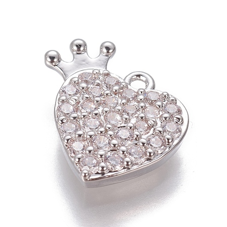 Brass Cubic Zirconia Charms ZIRC-O029-10P-1