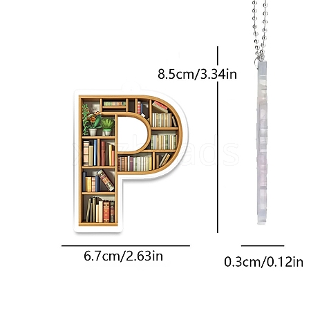 Acrylic Letter Shaped Book Shelf Pendant Decorations PW-WG0114B-16-1